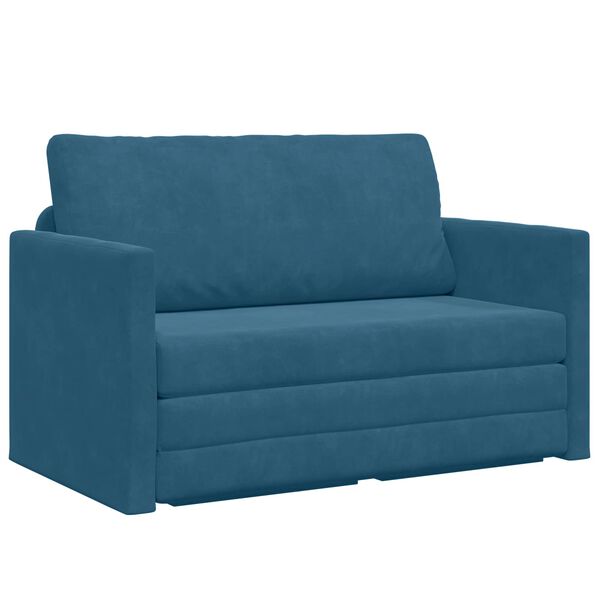 vidaXL Schlafsofa 110cm Blau Samt