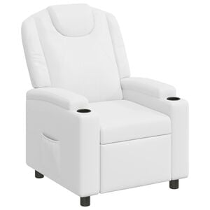 vidaXL Liegestuhl Wei&szlig; 75 x 95 x 106 cm Stoff