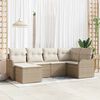 vidaXL Gartensofa-set 6 pcs Beige Poly-Rattan