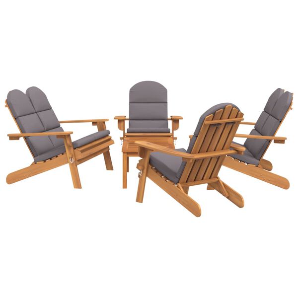 vidaXL 5-tlg. Garten-Lounge-Set Adirondack Massivholz Akazie