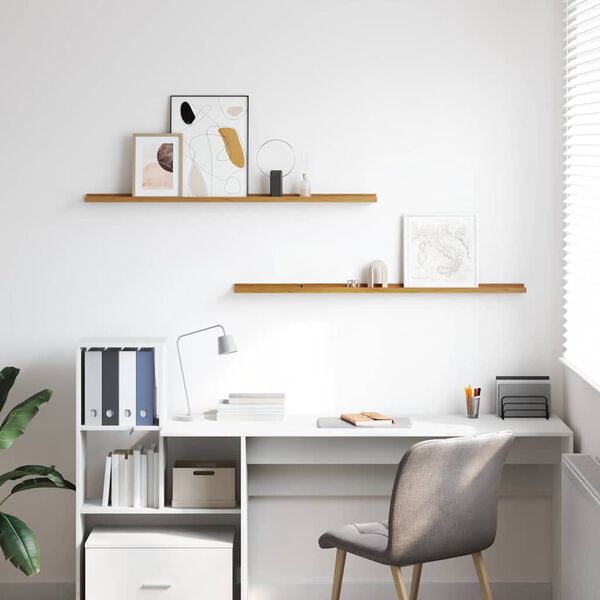 vidaXL Wandregal mit Regal 2 pcs Beige 115 x 9 x 3 cm Holzwerkstoff