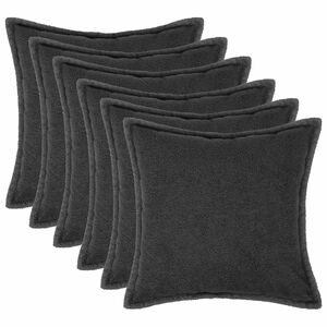 vidaXL Kissenbezug 6 pcs HOUTEN Dunkelgrau 30 x 30 cm Boucl&eacute;