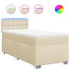 vidaXL Boxspringbett mit Matratze Creme 90x190 cm Stoff