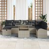 vidaXL Garten-Sofa-Set mit Kissen 9 pcs Hellgrau Poly Rattan