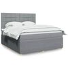 vidaXL Boxspringbett mit Matratze Hellgrau 180x200 cm Stoff