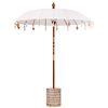 vidaXL Balinesischer Sonnenschirm mit Sockel Creme 185 x 185 x 260 cm