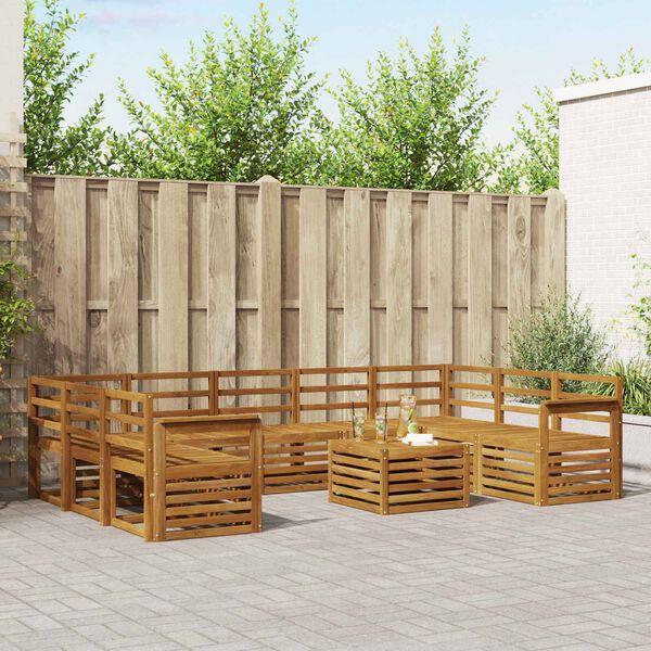 vidaXL Sofagarnituren 10 pcs Natur Massivholz Akazie