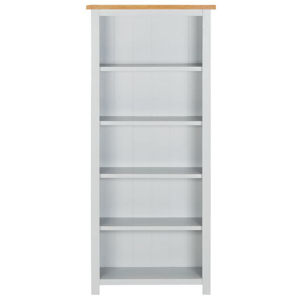 vidaXL B&uuml;cherregal 5 F&auml;cher 60x22,5x140 cm Massivholz Eiche