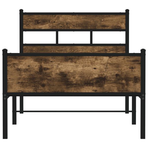 vidaXL Bettgestell ohne Matratze R&auml;uchereiche 100x190 cm Holzwerkstoff