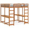 vidaXL Hochbett mit Schreibtisch & Leiter Braun 160x200 cm Kiefernholz
