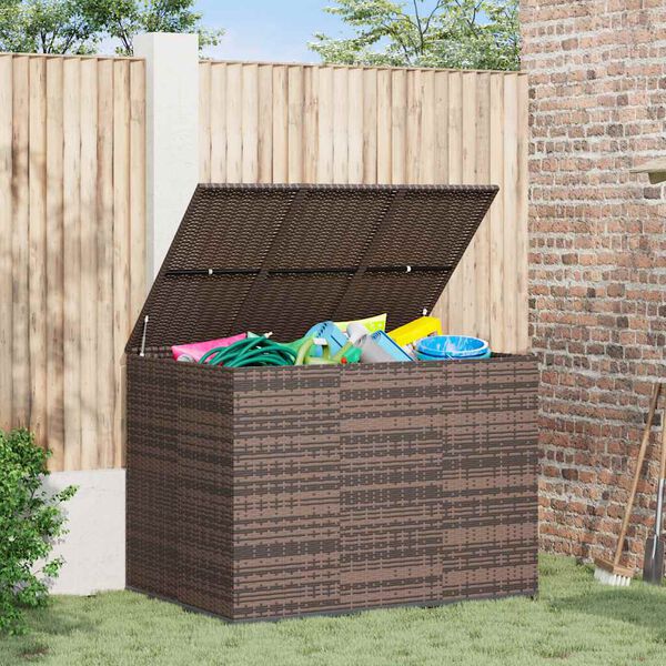 vidaXL Garten-Kissenbox PE Rattan 145x100x103 cm Braun