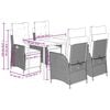 vidaXL 5-tlg. Garten-Essgruppe mit Kissen Braun Poly Rattan