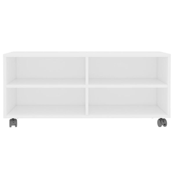 vidaXL TV-Schrank mit Rollen Weiß 90x35x35 cm Holzwerkstoff