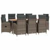 vidaXL Outdoortisch-Set 9 stk. Hellgrau und Dunkelgrau