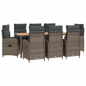 vidaXL Outdoortisch-Set 9 stk. Hellgrau und Dunkelgrau