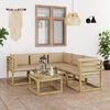 vidaXL 6-tlg. Garten-Lounge-Set mit Beige Kissen