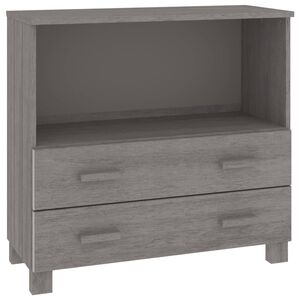 vidaXL Sideboard HAMAR Hellgrau 85x35x80 cm Massivholz Kiefer