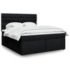 vidaXL Boxspringbett mit Matratze Schwarz 180x200 cm Stoff