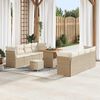 vidaXL Gartensofa-set 11 pcs Beige Poly-Rattan