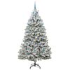 vidaXL K&uuml;nstlicher Weihnachtsbaum Gr&uuml;n und Wei&szlig; 210 cm PVC und Metall