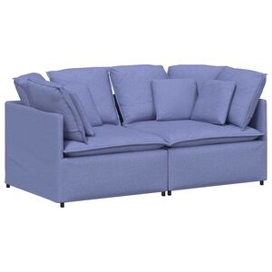 vidaXL Modulares Sofa mit Kissen Stoff Jeansblau