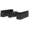 vidaXL Gartensofa-set mit Kissen 12 pcs Schwarz Poly-Rattan