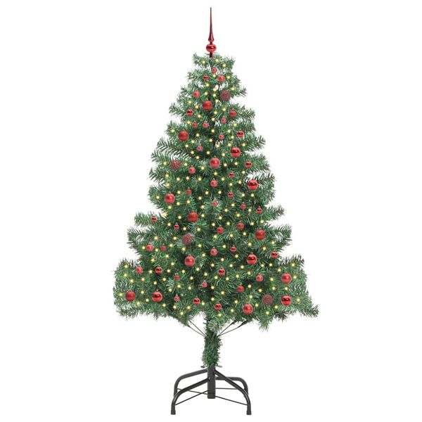 vidaXL Weihnachtsbaum mit 300 LEDs mit St&auml;nder Gr&uuml;n 210 cm PVC