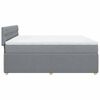 vidaXL Boxspringbett mit Matratze Hellgrau 180x200 cm Stoff