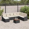 vidaXL Garten-Sofa-Set mit Kissen 9 pcs Schwarz Poly Rattan