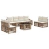 vidaXL Gartensofa-set 9 stk. Beige und Cremewei&szlig; Poly-Rattan