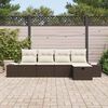 vidaXL Gartensofa-set mit Kissen 5 pcs Braun Poly-Rattan