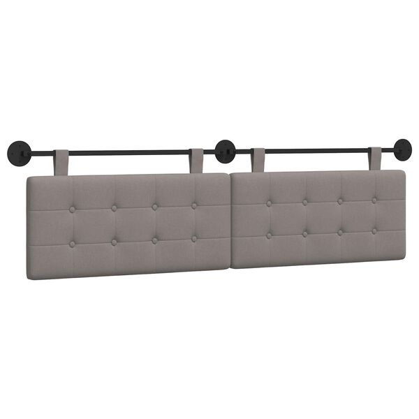 vidaXL H&auml;ngevorderseite Wandmontiert Taupe 190 x 55 x 5 cm Stoff