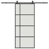 vidaXL Schiebet&uuml;r mit Beschlag Schwarz 90x205 cm ESG-Glas