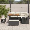 vidaXL Gartensofa-set mit Kissen 9 pcs Schwarz und Creme Poly-Rattan