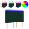 vidaXL LED Kopfteil Dunkelgr&uuml;n 144x5x118/128 cm Samt