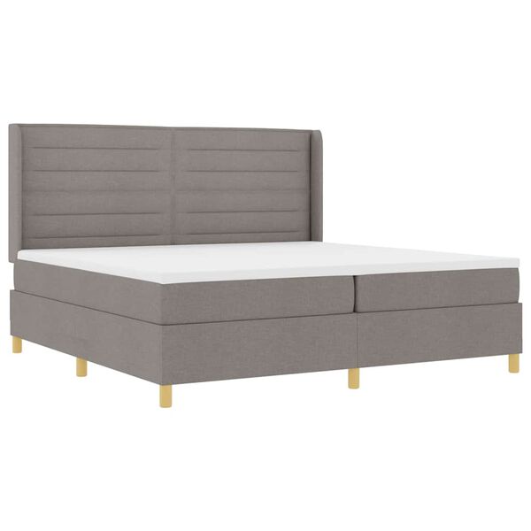 vidaXL Boxspringbett mit Matratze Taupe 200 x 200 cm Stoff