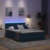 vidaXL Bett mit Stauraum und LED mit LED Dunkelblau 140 x 200 cm Samt