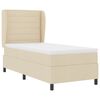 vidaXL Boxspringbett mit Matratze mit Kopfteil Creme 90 x 200 cm Stoff