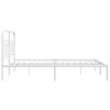 vidaXL Bettgestell mit Kopfteil Metall Weiß 135x190 cm