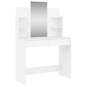 vidaXL Schminktisch mit Spiegel Wei&szlig; 96x39x142 cm