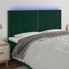 vidaXL LED Kopfteil Dunkelgr&uuml;n 160x5x118/128 cm Samt