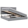 vidaXL Bett mit Stauraum und LED Hellgrau 200 x 200 cm Polyester