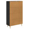 vidaXL Highboard Schwarz Eichen-Optik 69,5 x 31 x 115 cm Holzwerkstoff