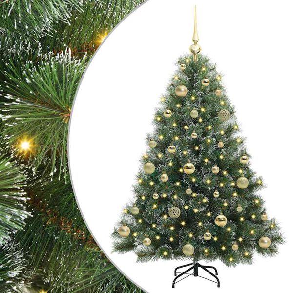 vidaXL K&uuml;nstlicher Weihnachtsbaum mit 150 LEDs Gr&uuml;n 120 cm PE und PVC