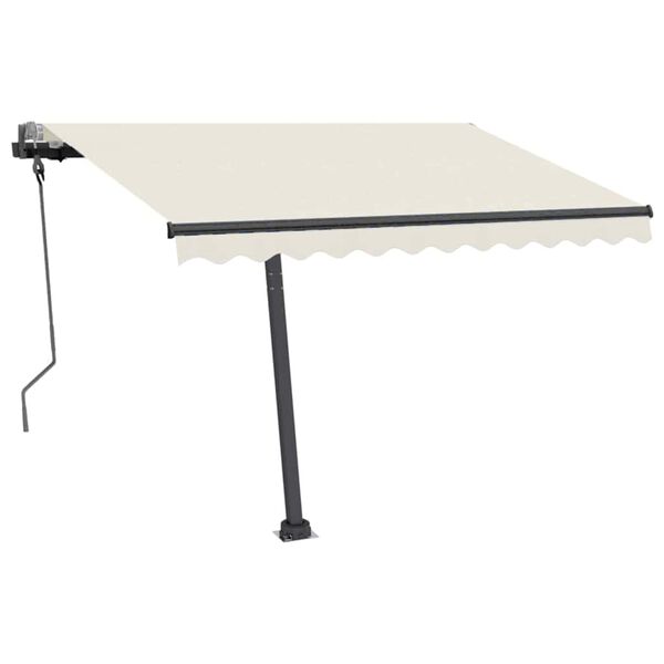 vidaXL Standmarkise Manuell Einziehbar 300x250 cm Creme