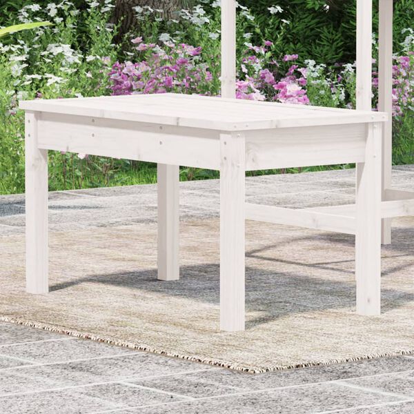 vidaXL Gartenbank Wei&szlig; 80x44x45 cm Massivholz Kiefer