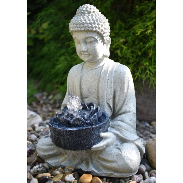 HEISSNER Teichfigur Buddha Grau 37x31x50 cm