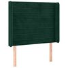 vidaXL Kopfteil mit Ohren Dunkelgr&uuml;n 93x16x118/128 cm Samt