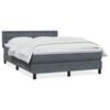 vidaXL Boxspringbett mit Matratze Dunkelgrau 140x220 cm Samt