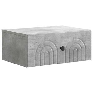 vidaXL Wandmontierter Nachttisch Betongrau 49 x 34,5 x 20 cm